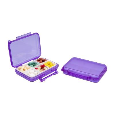 China Multifunctional Water Resistent Daily Pill Box With Removable Tray 6 Compartments Matte Surface for sale