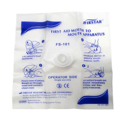 China Disposable Reusable CPR Resuscitation Mask One Way Valve Covid Training Mouthpiece for sale