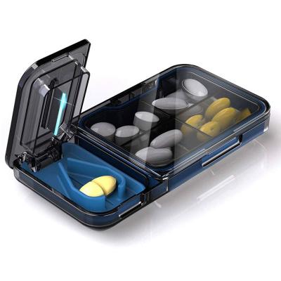 China Fish Oil Vitamin Bpa Free Pill Organizer Case With Cutter 4 Times A Day Weekly for sale