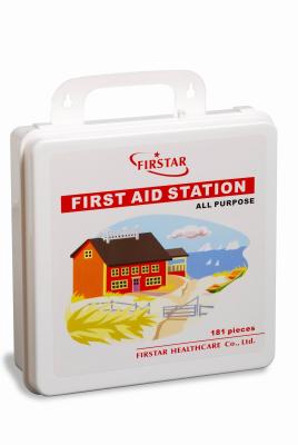 China Small Wall Mounted First Aid Kit Box For Office 10 Persons Ambulance With Handle for sale