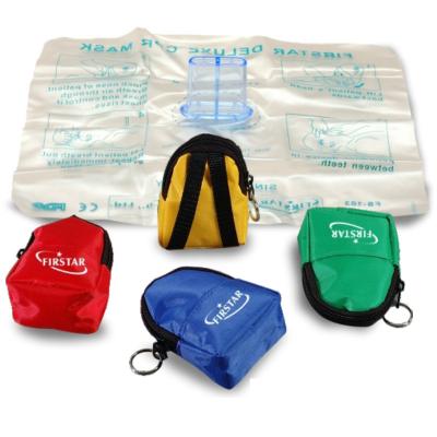 China First Aid Cpr Face Shield Keyring With Glove Covid 19 Cpr Plastic Barrier for sale