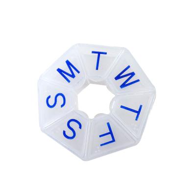 China 7 Sided Weekly Pill Reminder Container Medicine Box Organizer With Lock for sale