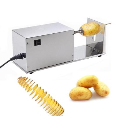 China Silver Stainless Steel Potato Tornado Cutting Machine For Home And Outdoor for sale