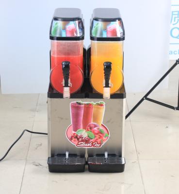 China Da máquina comercial da lama da bebida da bebida do gelo de aço inoxidável vermelho com 2 tanques à venda
