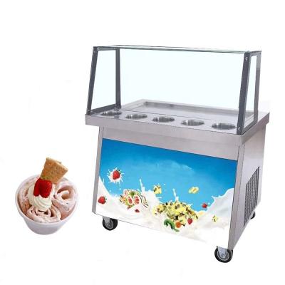 China Thai Square 1000W Rolled Ice Cream Maker Yogurt Maker Machine With Scraper Te koop