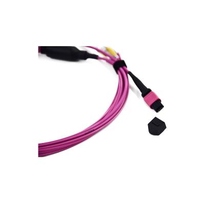 Chine Millimètre/SM 10 gigaoctet OM3 MPO aux câbles de correction de sortance du câble 0.9mm de fibre de LC à vendre