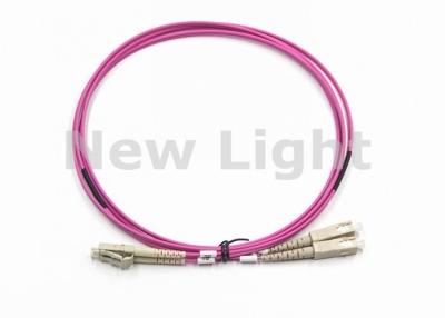 China LC UPC To SC UPC Optical Fiber Patch Cord Duplex 2.0mm PVC OM4 Multimode 50 / 125 for sale