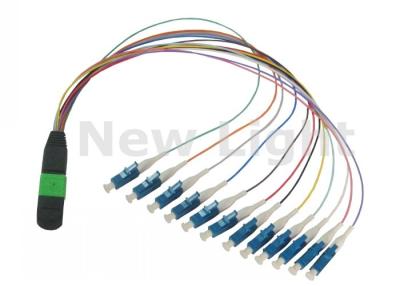 China Data Communication Network MPO / MTP TO LC Cable / 12 Core Fiber Optic Cable for sale