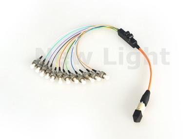 China Cable colorido de la base MPO MTP del solo modo 12 para la red/Data Center del almacén en venta
