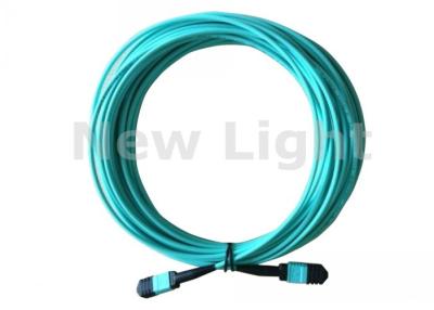 China 24 Core / 12 Core MPO MTP Cable APC <0.3dB Green Single Mode Fiber Jumpers for sale