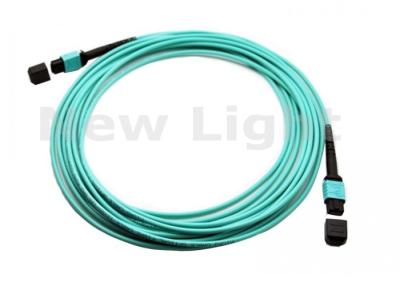 China MPO - el cable fibroóptico con varios modos de funcionamiento de la base OM3 de MPO 12, 3M pre terminó el cable de fribra óptica en venta
