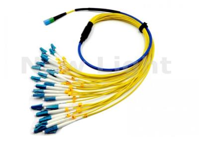 China MPO - LC 1M Cross Connected 24 core single mode fiber optic cable with Length Optional for sale