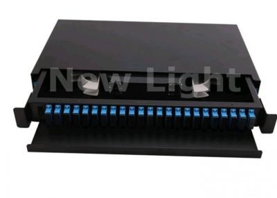 China Recinto del soporte de estante de 19 pulgadas, 24 cajas de distribución de la fibra óptica del puerto para el terminal del cable en venta