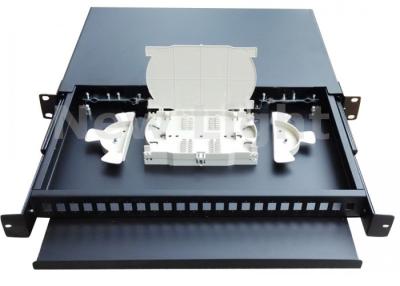 China Indoor 19 Inch Fiber Optic Distribution Frame Pull Type 24 Port Patch Panel Rack Mount for sale