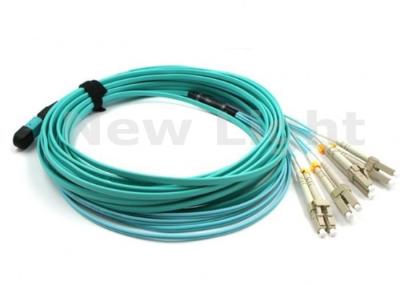 China 3 cable de fribra óptica con varios modos de funcionamiento del filamento del cable OM3 8 del metro MPO MTP para el módulo de QSFP/del SENIOR en venta