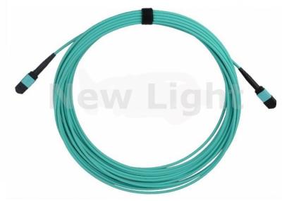 China 10 Meters 12 Core Multimode Fiber Optic Cable , 10G Green OM3 Fiber Patch Cord for sale