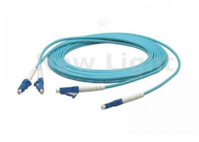 China 3M LC al cable de fribra óptica del LC, cable de fribra óptica a dos caras azul del solo modo OM3 en venta