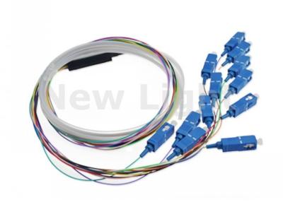 China Fibra Pigail 0.9m m de la base de los cables de puente de la fibra óptica del SC UPC 12 para las redes de transmisión de datos en venta