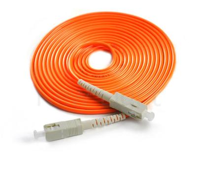 China SC / PC - SC / PC Fiber Optic Patch Cord Simplex Single Mode Orange Cable 50/125 PVC Material for sale