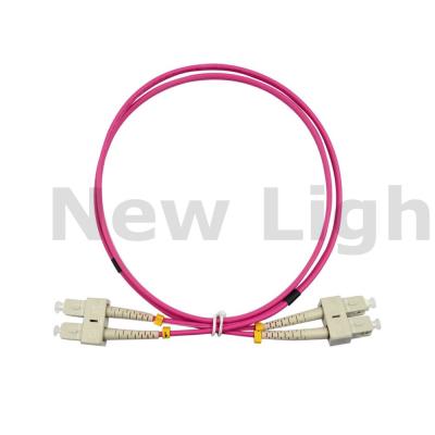 China 3 Meters SC - SC Multimode Fiber Optic Cable Patch Cord Duplex With Clip OM4 cable for sale