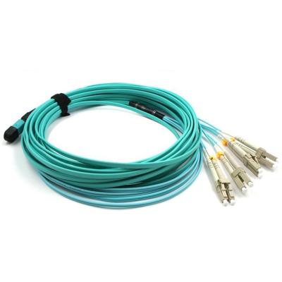 China Cable del material MPO MTP del PVC/de LSZH, cable de encargo del cordón de remiendo de la fibra óptica de la longitud en venta