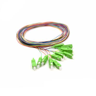 China SC / APC Fiber Optic Pigtail , 2 M Fiber Jumper Cables 12 Colors Opitional for sale