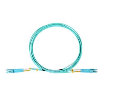 China 5M 2.0mm Duplex LC Aqua Cable Multi Mode 50/125 Optical Fiber Patch Cord for sale
