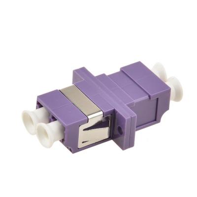 China Multimode Fiber Optic Connector Adapters Two Core OM4 Common Type With Purple Color for sale