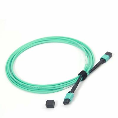 China Female MPO - MPO Fiber Patch Cord OM4 50 / 125  24 Core Multimode 10ft Length for sale