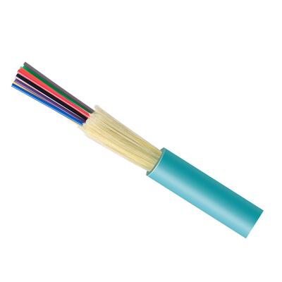 China Cable de distribución interior de fibra óptica de la aguamarina OM3 del modo multi FTTH de la base de la fibra óptica 12 en venta