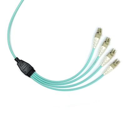 China CPR 8 Fibers Elite Breakout Mpo Fiber Cable MPO Female To LC OM3 LSZH Type B  for sale