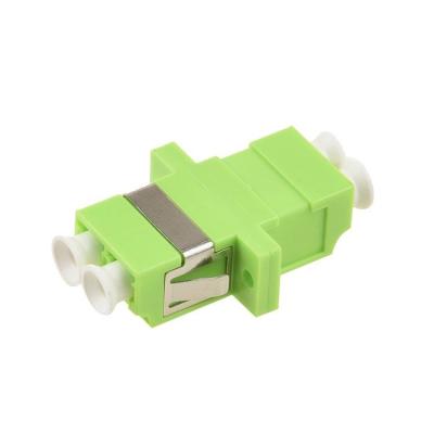China Plastic Fiber Optic Adapter LC To LC MM OM5 Green Color With Ceramic Sleeve for sale
