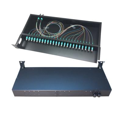 China MPO/MTP Fiber Optic Termination Box 1U 24 Fiber Light Weight 19'' Standard Structure for sale