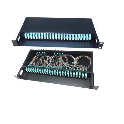 China FTTH 12 / 48 / 96 Core Fiber Optic Cable Termination Patch Panel Compact Structure for sale