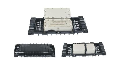 China Horizontal Type Fiber Optic Joint Enclosure For 24 Fiber 3 In 3 Out Black PC for sale
