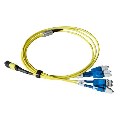 China 8 Fiber MTP To Uniboot 4 X LC MTP Trunk Cable Mpo To Lc Breakout Cable for sale