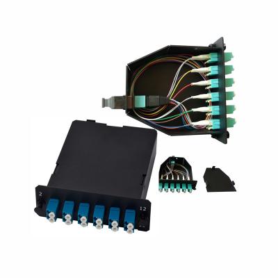 Chine Bas connecteur de Mpo Mtp d'insertion de perte de la fibre OS2 24 et cassette de fibre d'adaptateur de duplex de LC à vendre