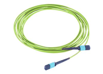 China Trunk MPO MTP Cable MPO TO MPO 12 Core OM5 Fiber Lime Green Optic Patch Cord for sale