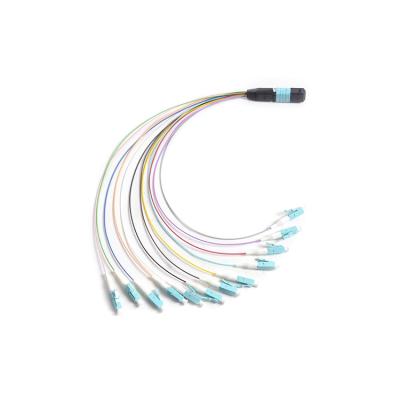 China 12 F MTP - LC Fiber Optic MTP MPO Breakout 0.9 Mm Cable For MPO Cassette Module Box for sale