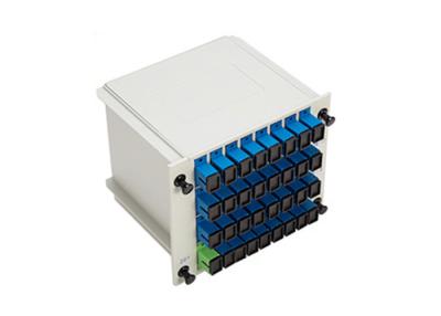 China 1 In 32 Out PLC Fiber Optic Splitter 1x32 Plug In Type PLC With SC Connector for sale