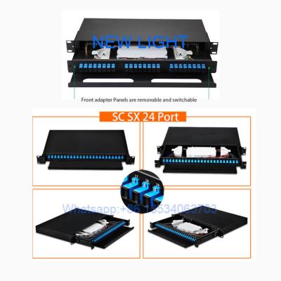 China Puerto con varios modos de funcionamiento el panel/48 de remiendo de la fibra óptica del soporte de estante fibra óptica del panel de remiendo de 19 pulgadas en venta