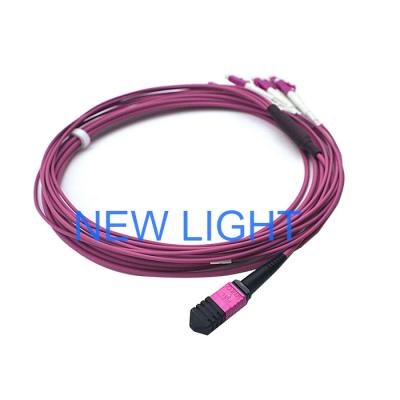 China LSZH MPO Trunk Cable Female To 4 DX SC Multimode OM3 Fiber Patch Cable for sale