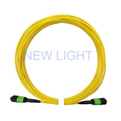 China 2m (6ft) MPO Female Connector Jumper / OS2 24 Core Single Mode Fiber Optic Cable for sale