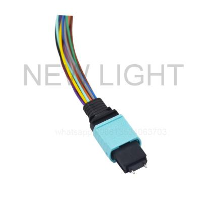 China OEM MPO MTP Cable OM3 Straight 10Gb , Multimode 50/125 Fiber Optic Patch Cable for sale