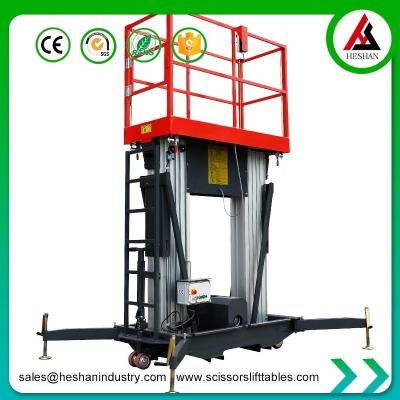 China 12m Electric Mast Lift Aerial Platform Hydraulic Vertical Man Lift Ladder for sale