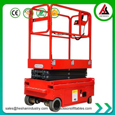 China Lightweight Small Electric Hydraulic Scissor Lift 300kg 3.9M Self Propelled for sale