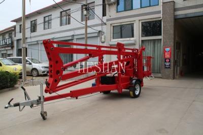 China 16m 200kg Elevador de pluma remolcable hidráulico Remolque articulado Elevador de tijera montado en venta