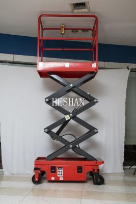 China Hydraulisch draagbaar schaarliftplatform voor smalle gangen 4,8 m 300 kg laadvermogen Te koop