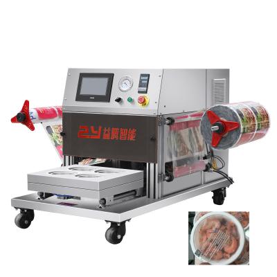 China 1.5KW Desktop Semi Automatic Bowl Sealer Machine With Date Coding Printing for sale