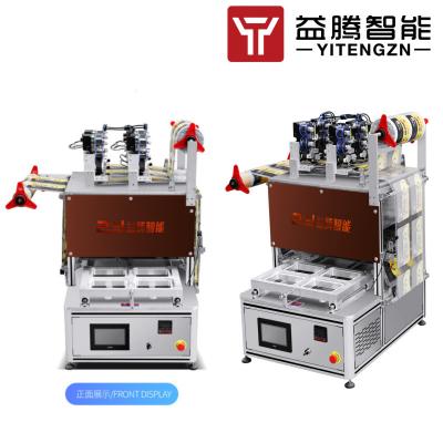 Chine machine de bureau de cachetage de Tray Sealer Machine Foil Tray de CARTE de 4 PCs pendant la durée de conservation de élargissement de nourriture à vendre